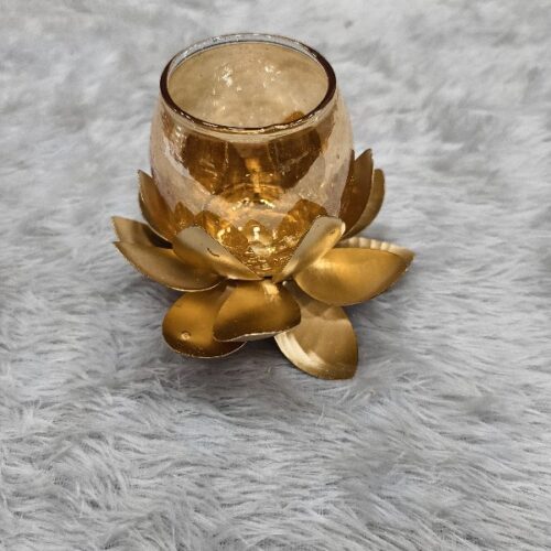 Glass Lotus Diya Stand